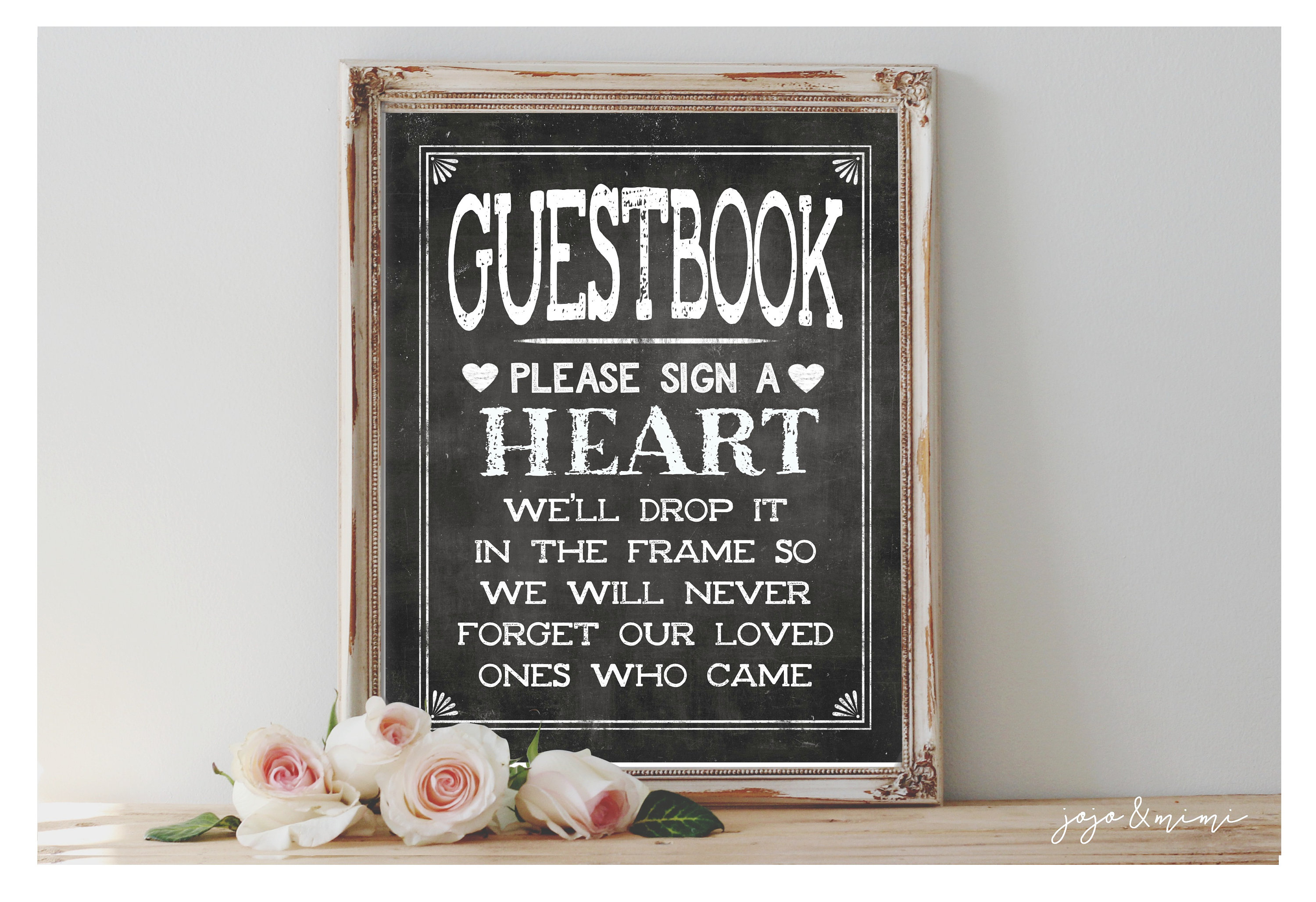 Instant 'please Sign a Heart' Printable 8x10 and 11x14 Event Sign ...