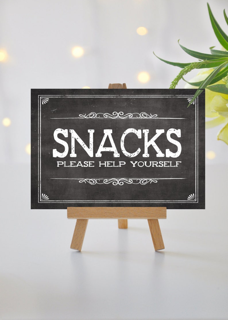Instant 'SNACKS Please Help Yourself' Printable Sign Etsy