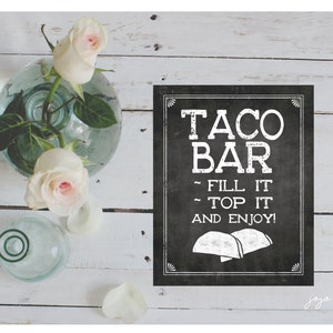 Instant 'TACO BAR' Printable Sign Chalkboard Printable Party Taco Bar ...