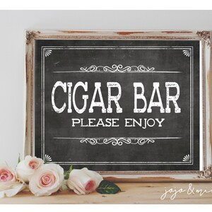 Instant 'CIGAR BAR' Please Enjoy Printable Event Sign | Etsy