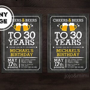 CHEERS and BEERS to 70 Years Printable 70th Birthday Invitation ...