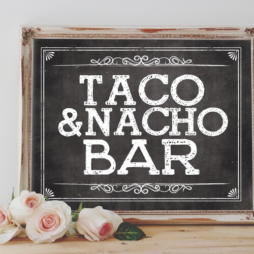 Instant 'TACO and NACHO BAR' Printable Sign Chalkboard - Etsy