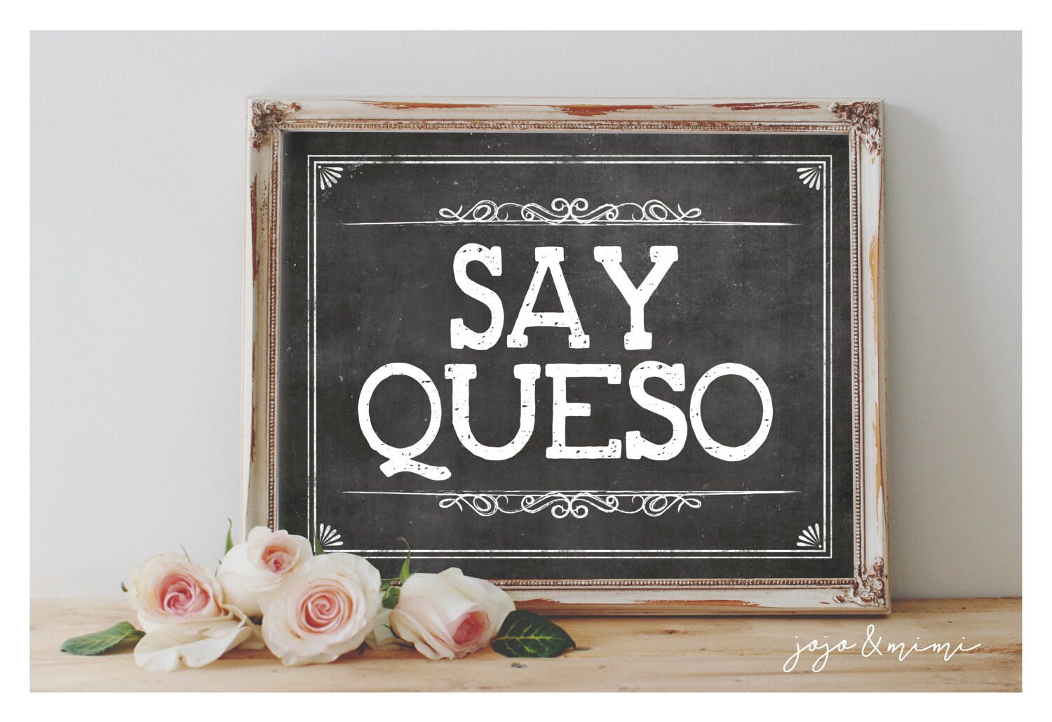 INSTANT 'SAY QUESO' Printable Fiesta Sign Chalkboard Etsy