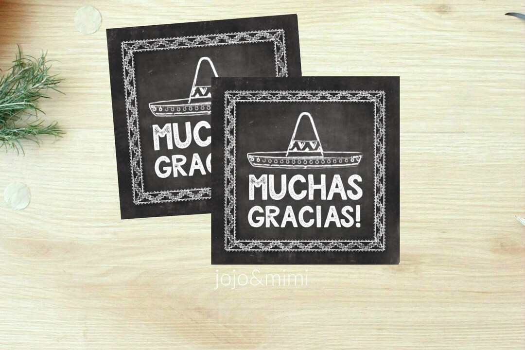 Printable 'MUCHAS GRACIAS!' Wedding or Event Thank You Tag or Sticker ...