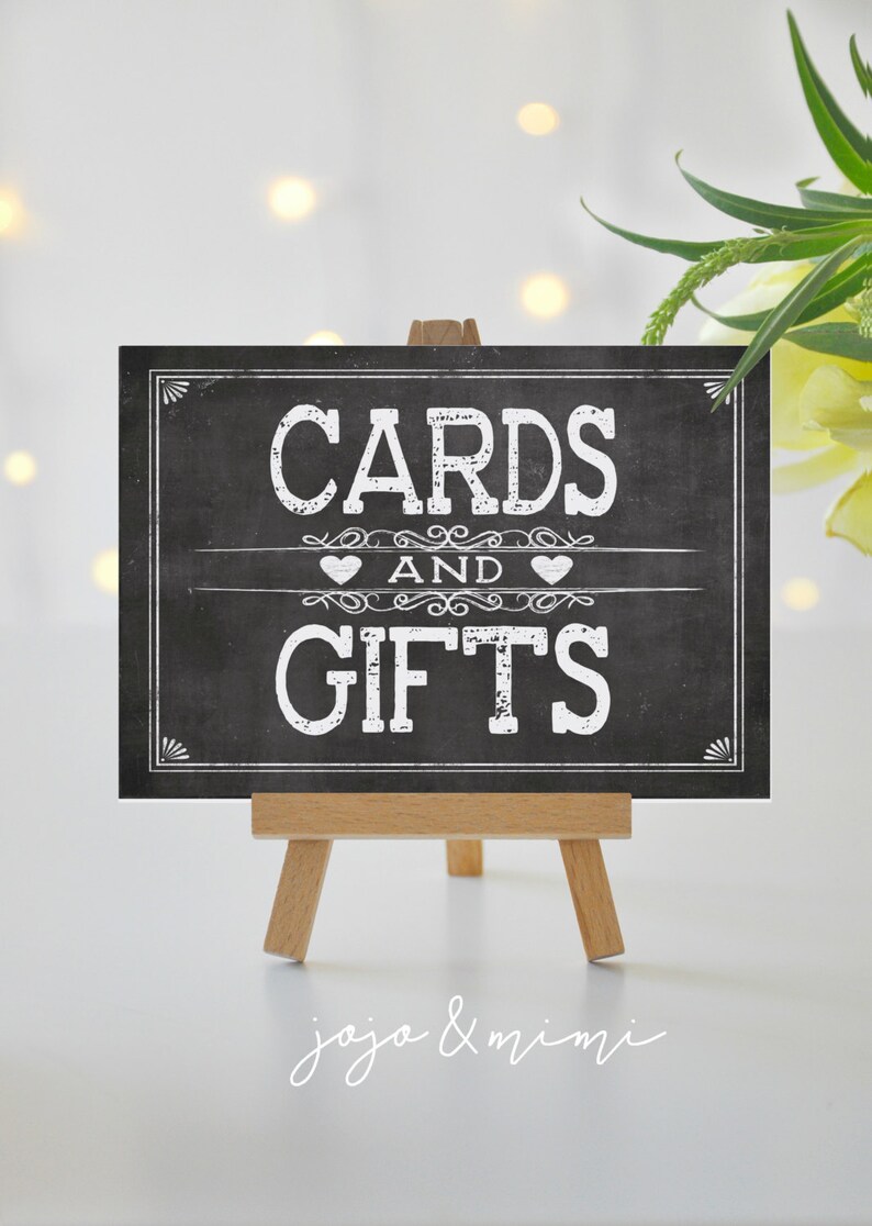 Instant 'CARDS AND GIFTS' Printable Event Sign Wedding Etsy