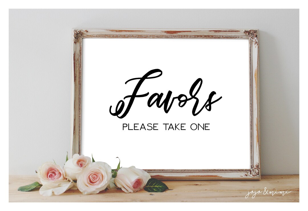 Instant 'FAVORS Please Take One' Printable Favor Sign Wedding Party ...