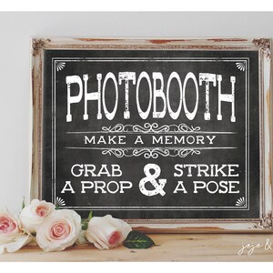 Photobooth instantané Créez un souvenir avec un accessoire et prenez la pose Mariage à imprimer Tableau imprimable Options de taille