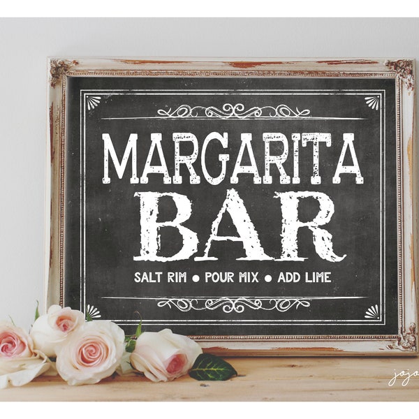 INSTANT «MARGARITA BAR sel jante, pour mélanger, ajouter lime» imprimable 8 x 10, 11 x 14 signe tableau Fiesta mariage ou événement Decor Margaritas