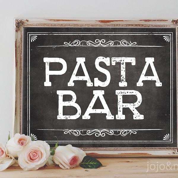 Pasta Bar Sign Printable Etsy