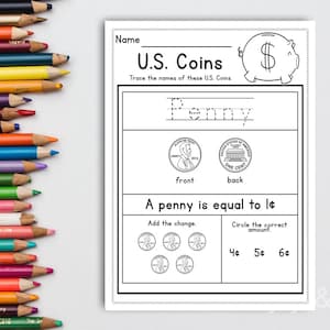 Money Intro to U.S Coins Printable Learning Resource Coin Worksheets Counting Coins Learning U.S Coin Homeschool Teaching Worksheets