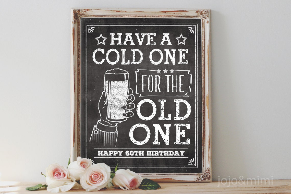 INNORU Geburtstagsbanner 'A Cold One For The Old One' – Partydeko Für 50., 60., 70., 80., 90., 100. Geburtstag, Ca. 1,4–2,2 M Lang