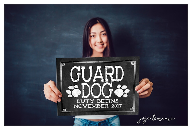 Custom 'GUARD DOG DUTY Begins' Due Date Printable 8x10 Etsy Australia