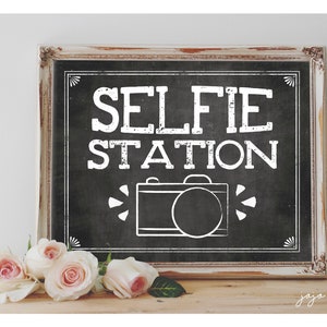 INSTANT 'SELFIE STATION' Printable Photobooth Chalkboard Wedding or ...