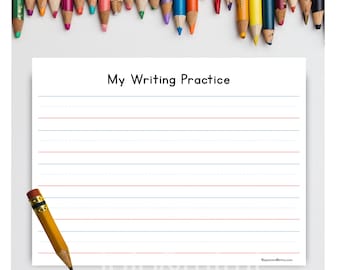 hand writing paper for sale Instant Writing Practice Worksheet Printable Writing Paper Blank Paper Lined Hand Writing Practice Home School Writing Worksheet Blank