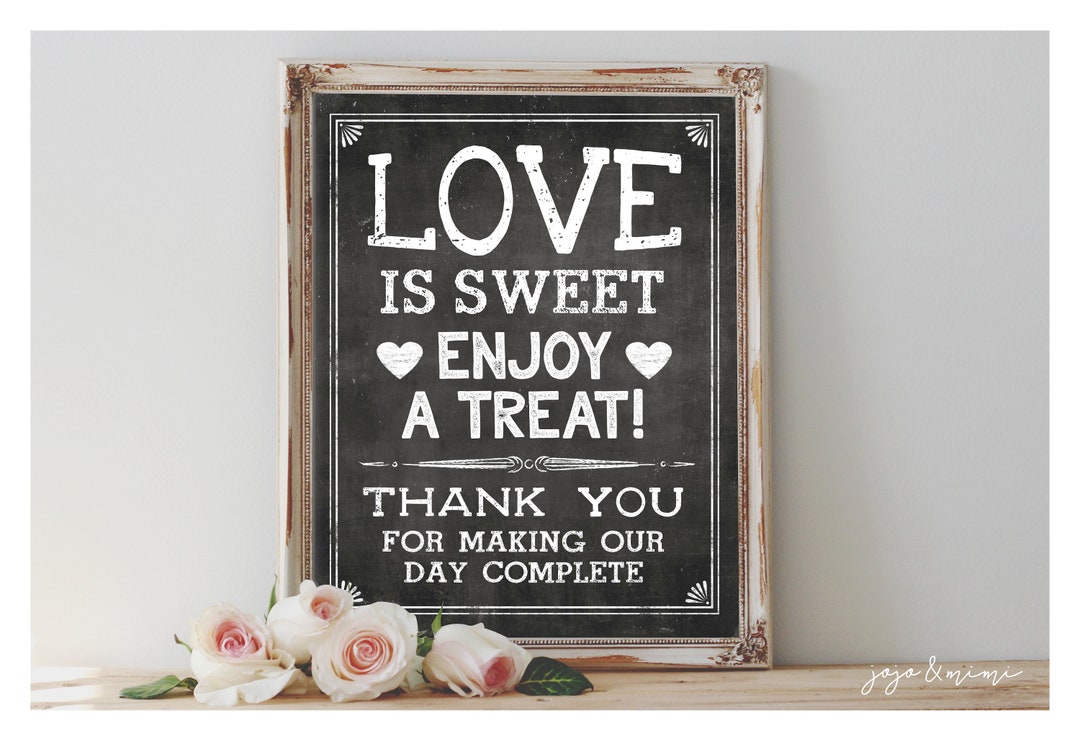 Instant 'love is Sweet Enjoy a Treat' Thank You for Making Our Day ...