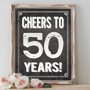 Instant CHEERS TO 50 YEARS Printable 50th Birthday Party Sign Party ...