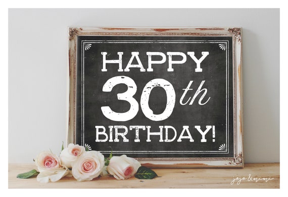 Instant 'HAPPY 30TH BIRTHDAY' Printable 8x10 11X14 | Etsy