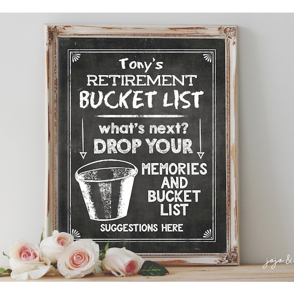 Retirement Bucket List Etsy