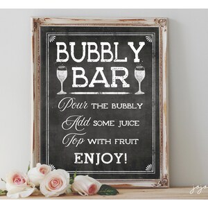 Instant 'BUBBLY BAR' Printable Sign Chalkboard Printable Party Decor ...