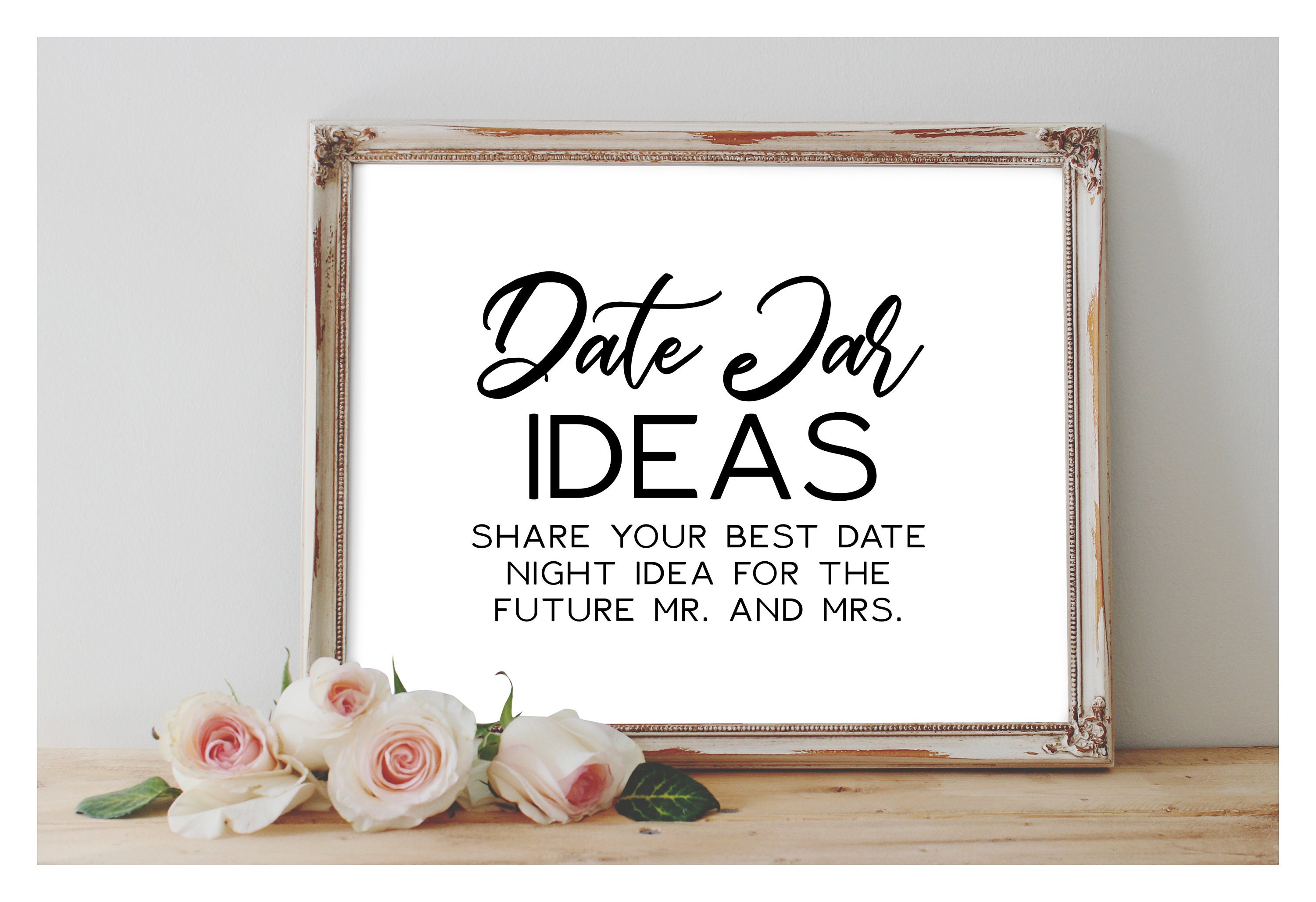 Instant 'DATE JAR IDEAS' Printable Sign Wedding Bridal - Etsy