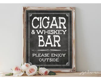 Instant 'CIGAR and WHISKEY BAR' Printable 8x10 11X14 | Etsy