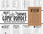 BABY SHOWER BUNDLE Printable Baby Shower Games Neutral Baby Shower Baby Rustic Doodles Printable Baby Shower Activities Boy or Girl Shower