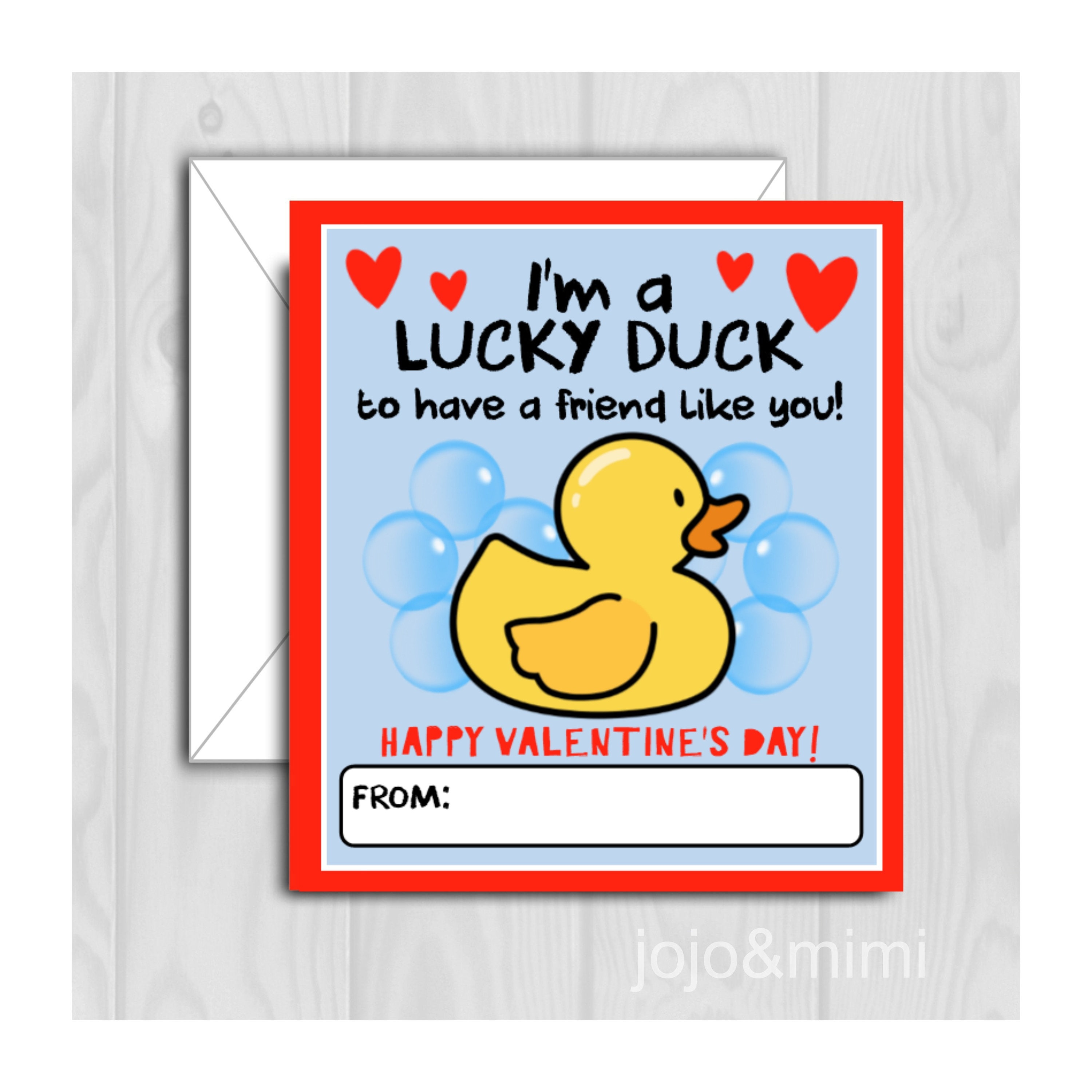 Instant VALENTINE CARD Rubber Duck Printable Valentine - Etsy India