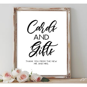 TARJETAS Y REGALOS Agradecimiento instantáneo Letrero para evento imprimible Boda Baby Shower Fiesta Tarjeta imprimible Regalo Sr. y Sra. Opciones de tamaño