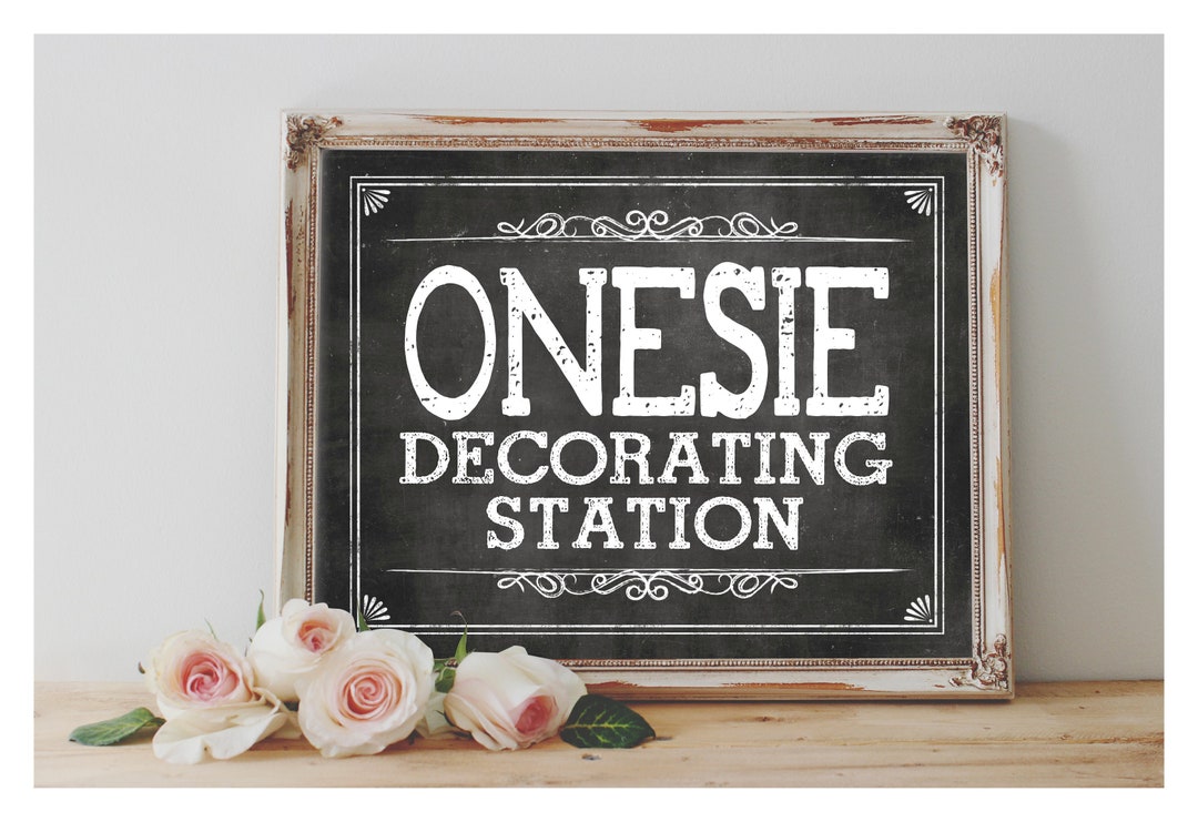 Instant 'ONESIE DECORATING STATION' Printable Sign Baby Shower Design A ...