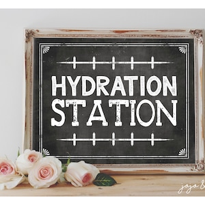 Instant 'HYDRATION STATION' Printable Football Drink Table Chalkboard Party Decor Sports Theme Football Party Ready Set Eat Size Options