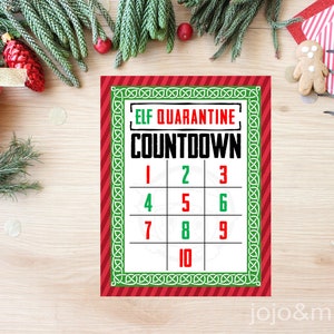 INSTANT Elf Quarantine Countdown 7 Day 10 Day Quarantine Elf Printable ...