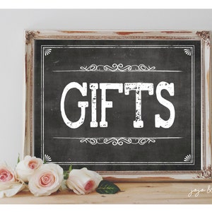 Instant &#39;GIFTS&#39; Printable Event Sign Wedding Baby Shower Party Printable Gift Table Chalkboard Size Options