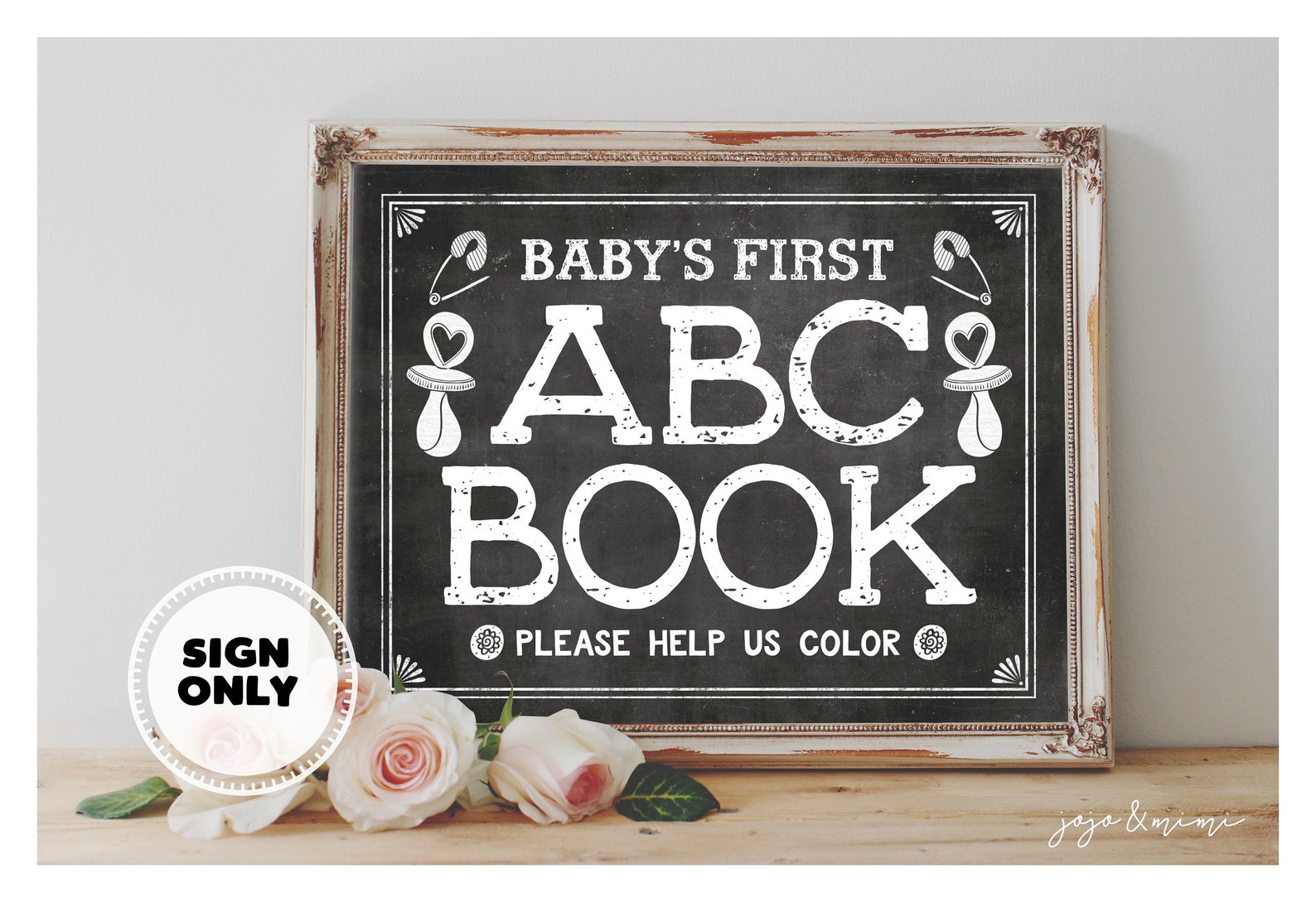 Create Abc Book Sign Instant 'baby's First ABC Book' Printable SIGN ONLY Sign for Alphabet ...