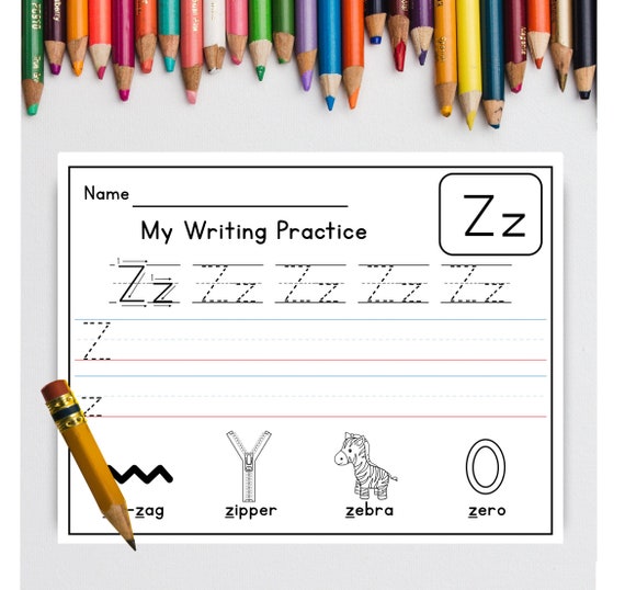 handwriting practice letters aa zz worksheets printable etsy norway