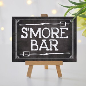 Instant 'S'MORE BAR' Printable 8x10, 11x14 Sign Chalkboard Printable Party Wedding OR Event Party Sign S'more Table image 2