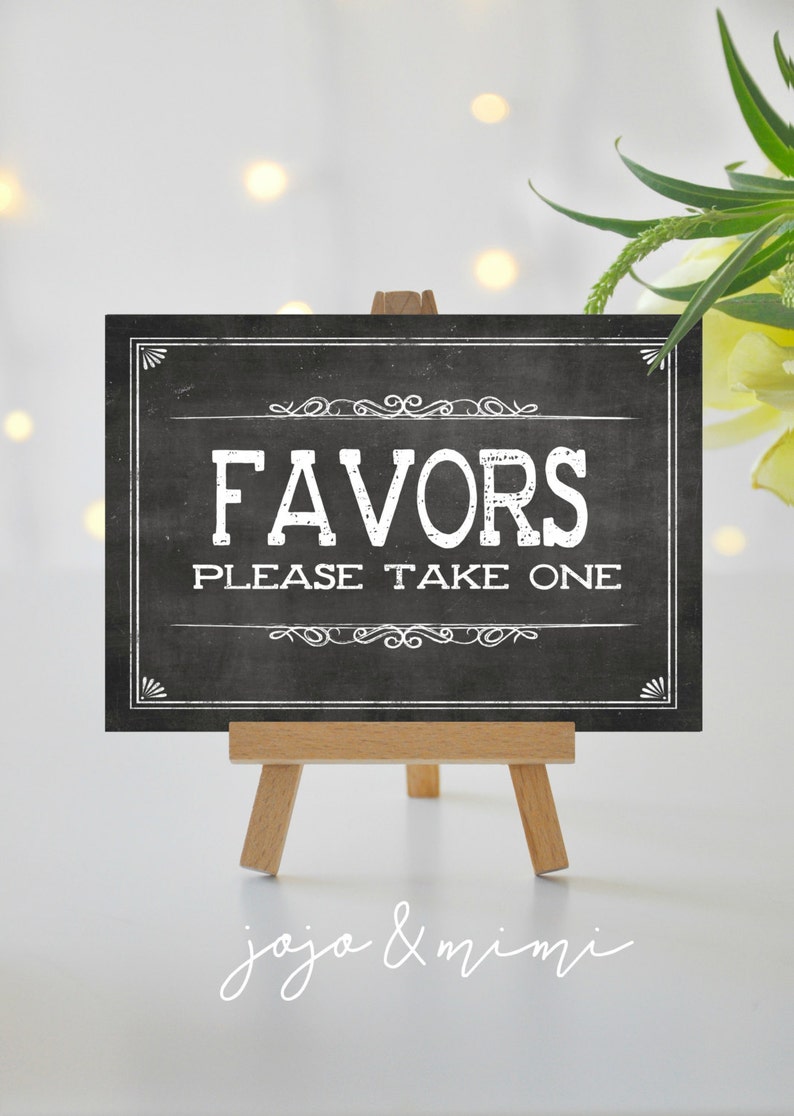 Instant FAVORS Please Take One Printable Event Sign Etsy