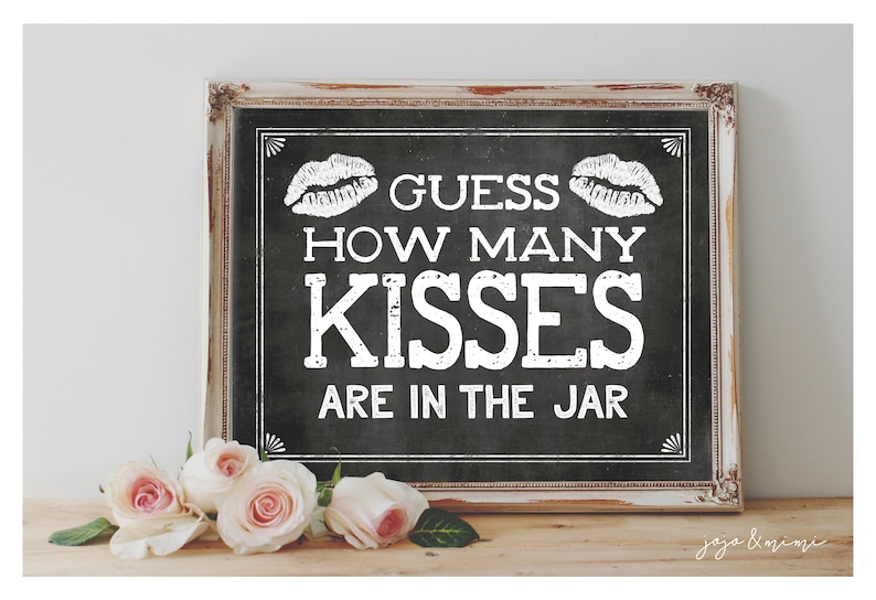Instant 'guess How Many KISSES Are in the Jar' Etsy