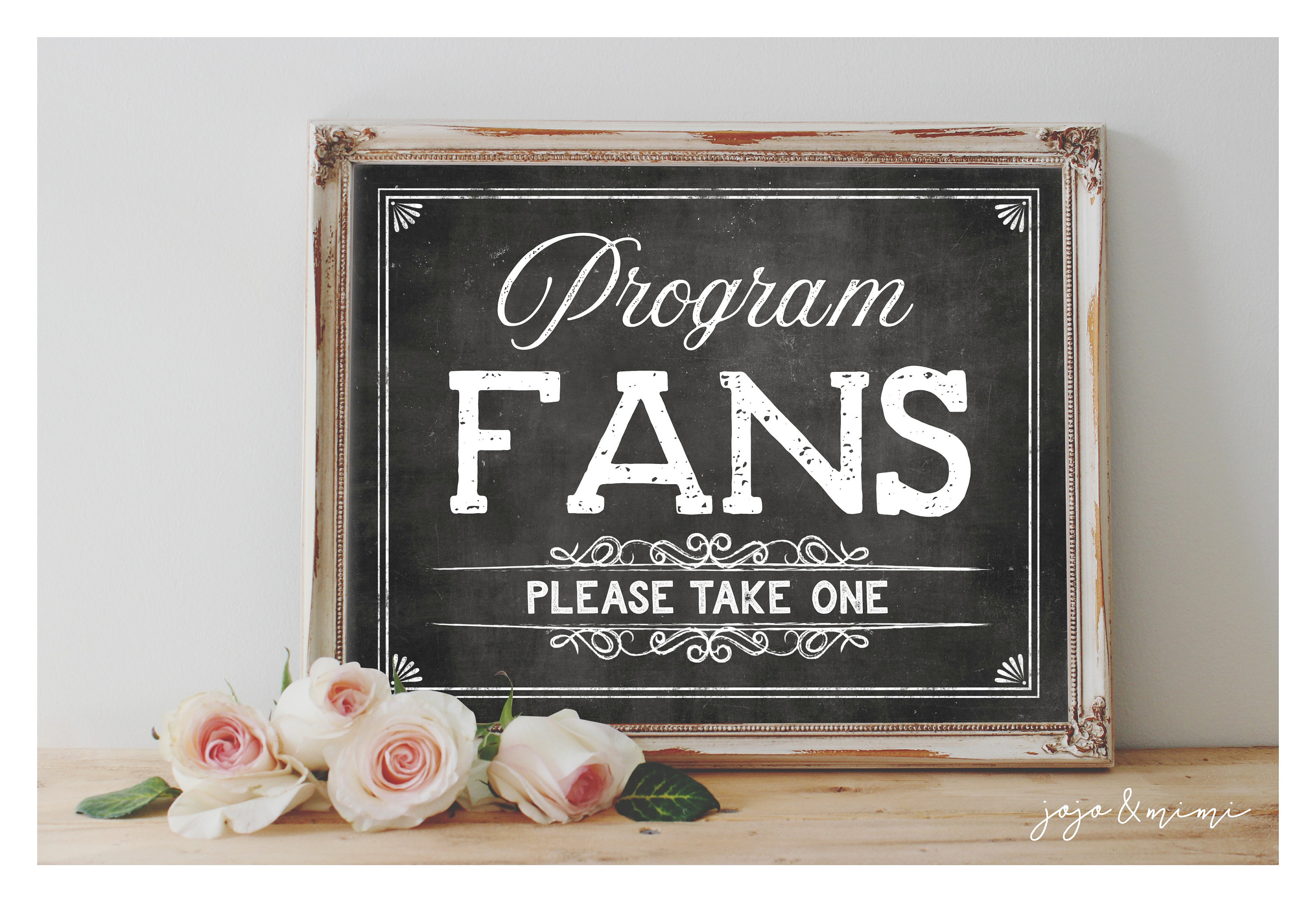 Instant 'PROGRAM FANS Please Take One' Printable Event Sign Wedding ...