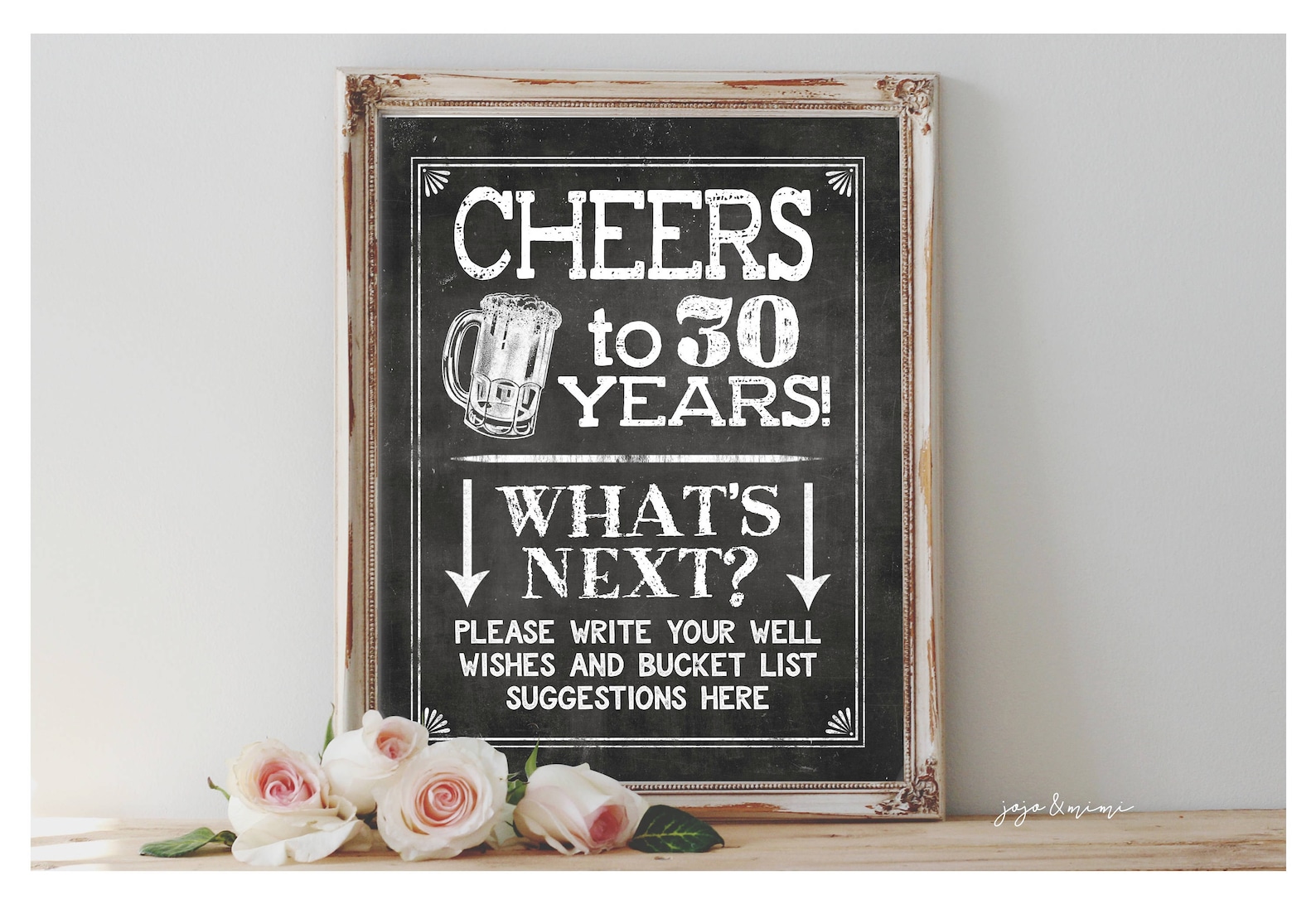 Instant 'CHEERS to 30 Years' Printable 8x10 11X14 - Etsy