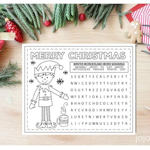 Instant Merry Christmas Elf Printable Placemat Activity Christmas ...