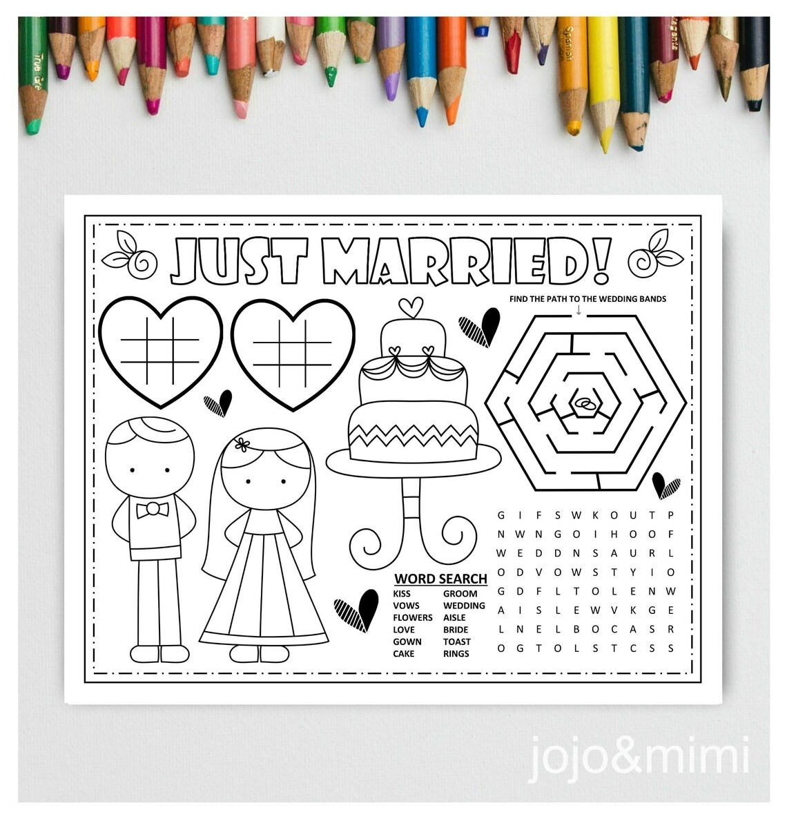 WEDDING Printable Placemat Wedding Day Activity Kids Activity - Etsy