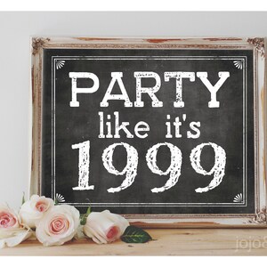 Instant 'party Like It's 1999' Printable Birthday Party Sign Party ...
