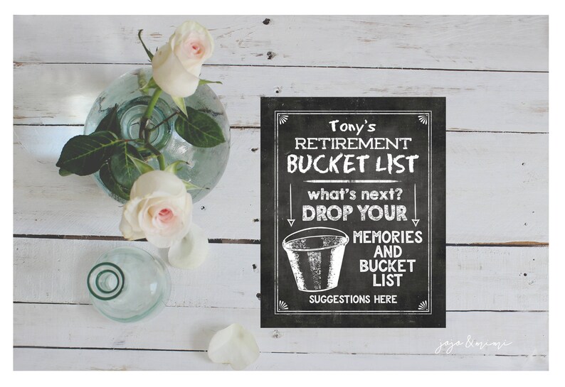 Personalized Retirement Bucket List Printable Retirement Party Etsy