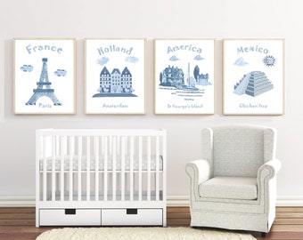 travel themed baby nursery