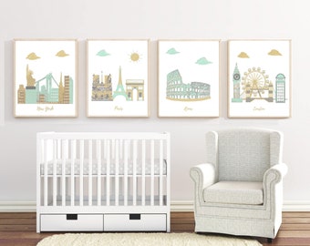 travel theme nursery rug