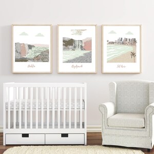 Travel Theme Nursery Art Print Set: Dublin, Reykjavik, Tel Aviv
