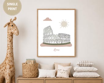 Aanpasbare kunstprint voor kinderkamer, Rome