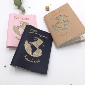 Porte Papiers Simili Cuir Jolis Papiers - Protège Passeport Et Carte Grise - Élégant Et Pratique (Rose)