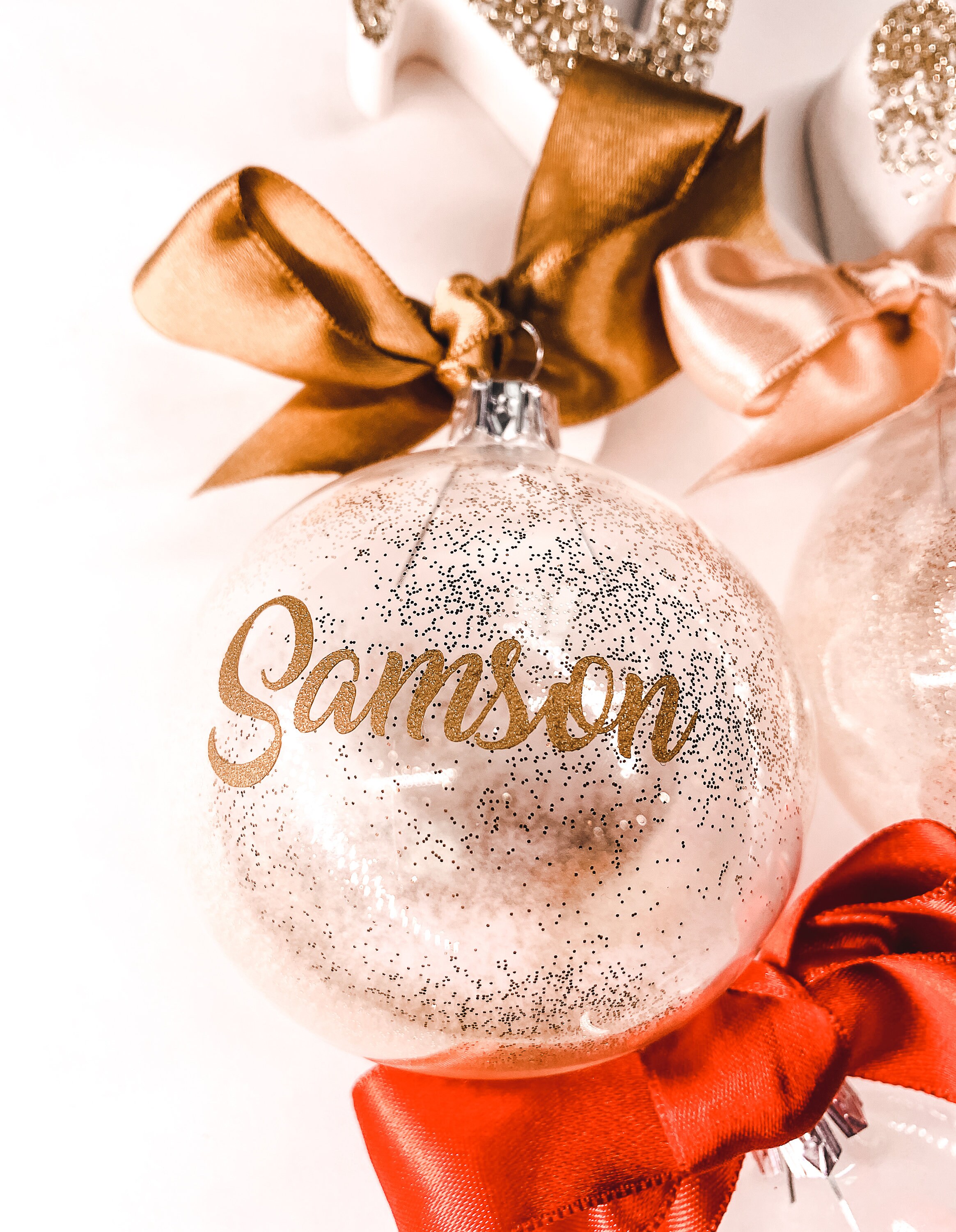 Boule de Noël Paillette Personnalisée Prénom