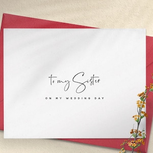 Per mia sorella nel giorno del mio matrimonio Deliziose cartoline, biglietti ricordo, biglietti di ringraziamento per il matrimonio, set di biglietti per il giorno del matrimonio, biglietti di auguri per il matrimonio